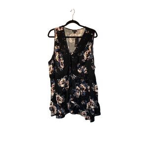 NWT Torrid woman’s plus size babydoll crochet trim lace tank top s/XL